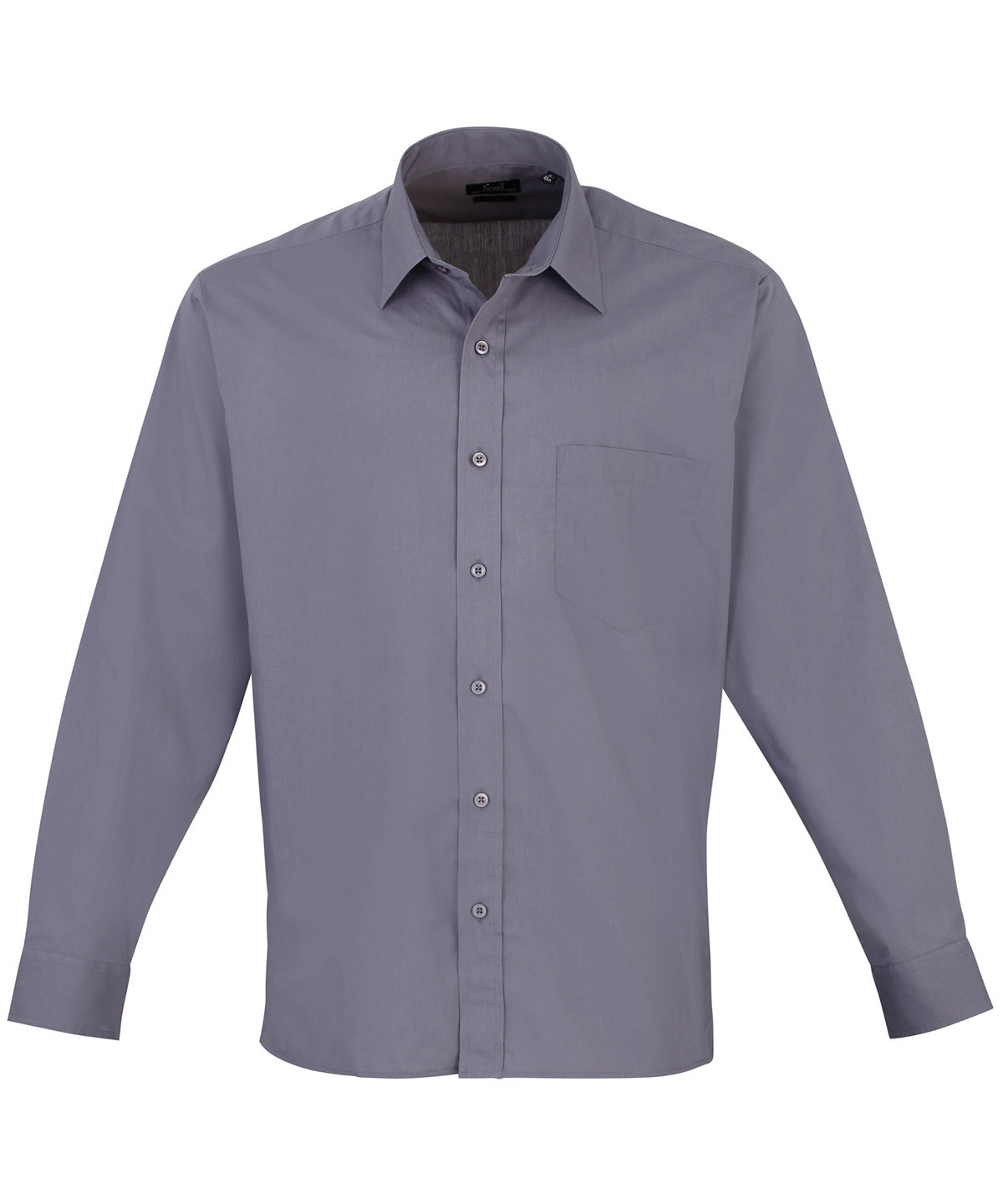 Men's Poplin Long Sleeve Work Shirt - Steel